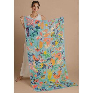 Powder NWT Flora & Fauna Patterned Scarf | Multicolor | 71 x3 9.5